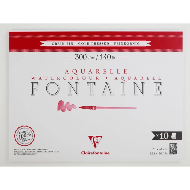 Clairefontaine Natural White Watercolour Pad 300gsm Cold Press