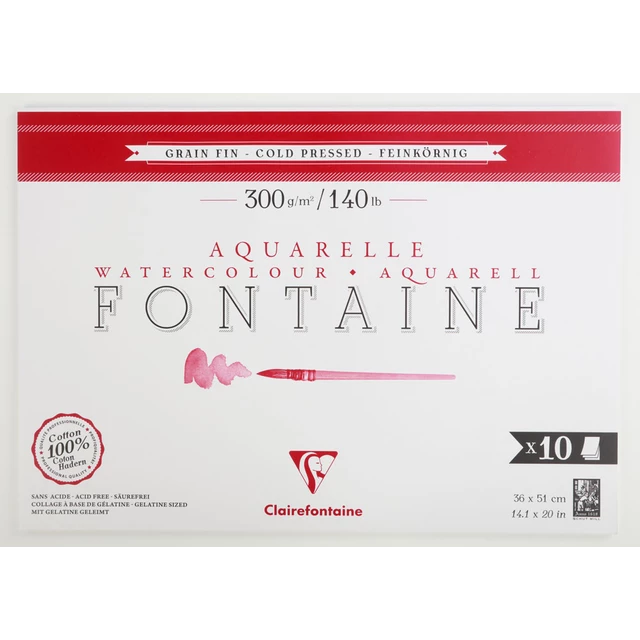 Clairefontaine Natural White Watercolour Pad 300gsm Cold Press