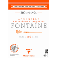 Clairefontaine Natural White Watercolour Pad 300gsm Hot Press