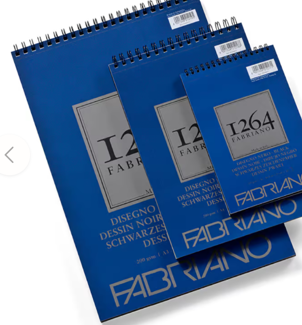 Fabriano 1264 Spiral Black Pad 200gsm A3