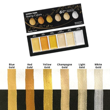 Kuretake Gansai Tambi Starry 6 Pan Watercolour Set