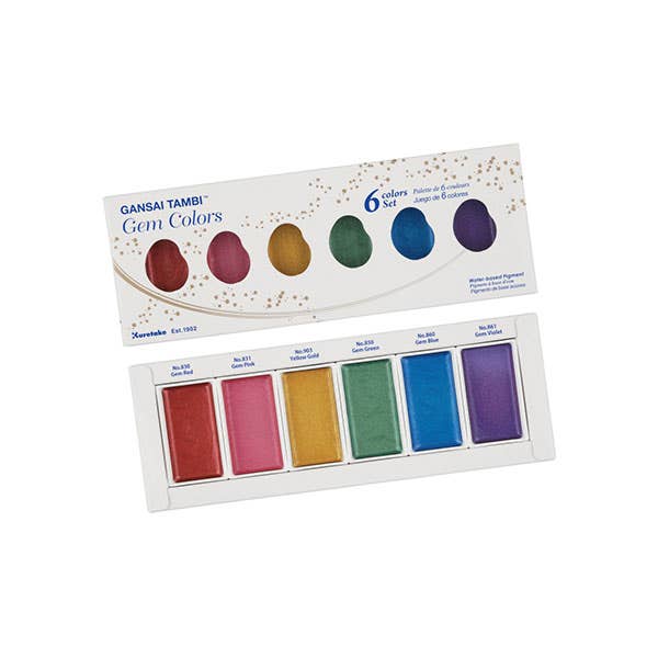 Kuretake Gansai Tambi Gem 6 Pan Watercolour Set