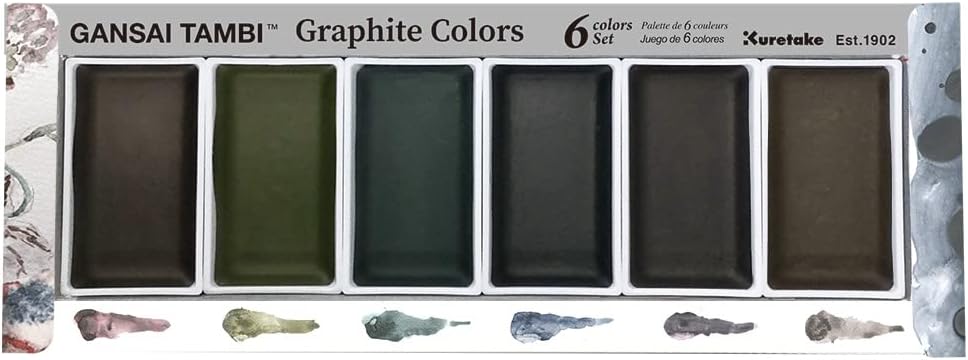 Kuretake Gansai Tambi Graphite 6 Pan Watercolour Set