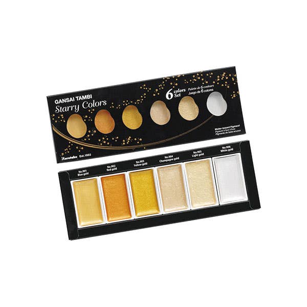 Kuretake Gansai Tambi Starry 6 Pan Watercolour Set