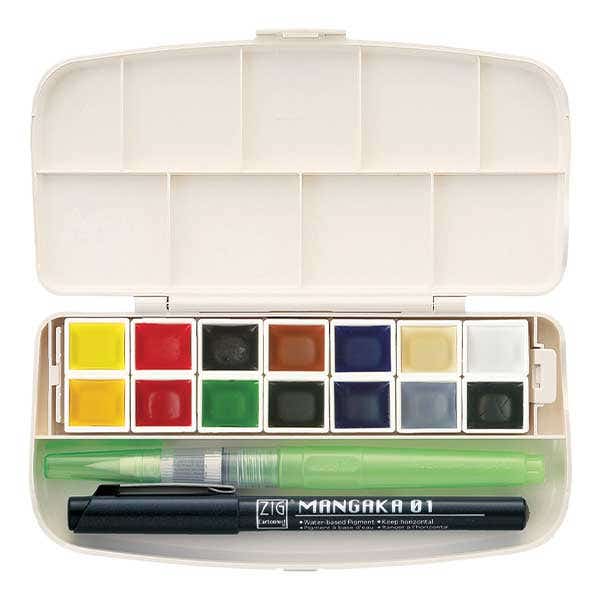 Kuretake Gansai Tambi 14 Portable Watercolour Set