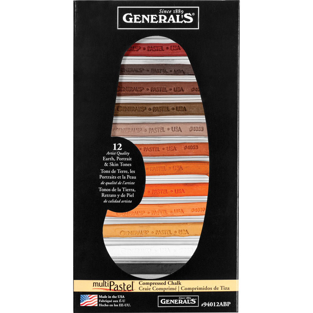 General's Compressed Pastel Chalk Sticks - 12 Set