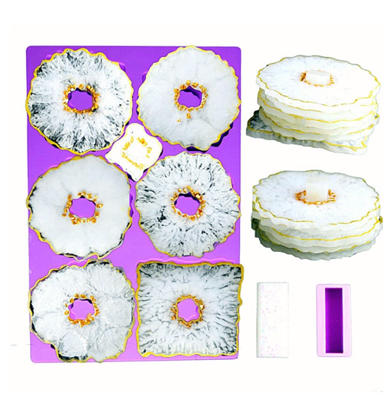 MAD DIY Geode Coaster Mold with Holder #114