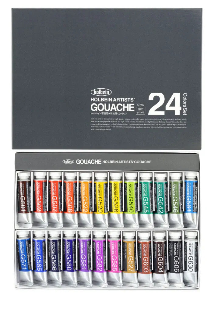 Holbein Artists' Designer Gouache Set 24 x 15ml Tubes G715