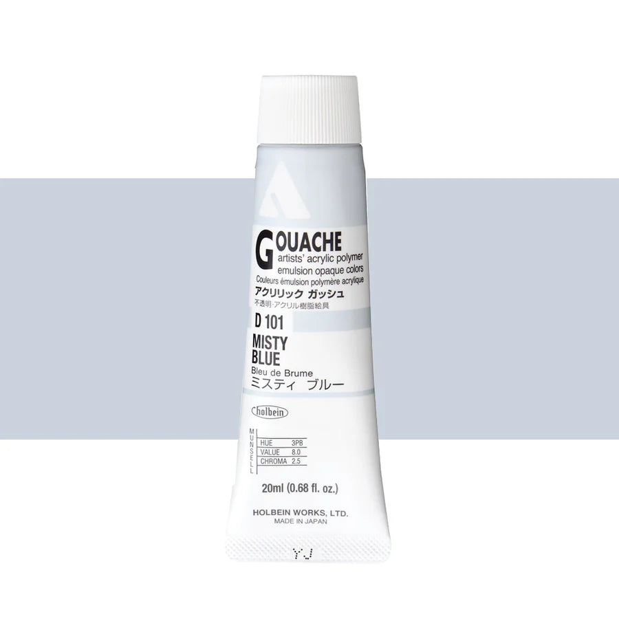 Holbein Acrylic Gouache 20ml Tubes - Colour - Misty Blue (D101) - A