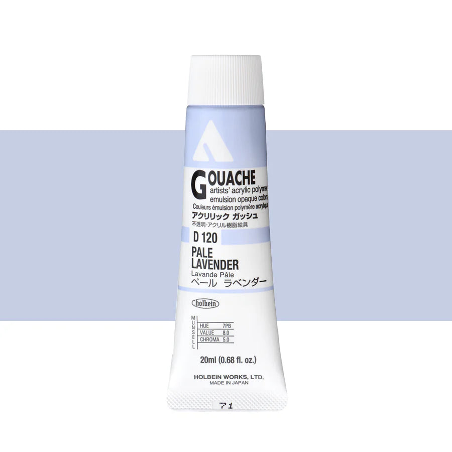 Holbein Acrylic Gouache 20ml Tubes - Colour - Pale Lavender (D120) - A
