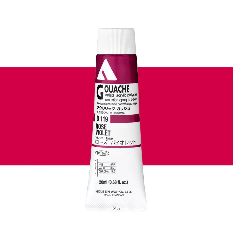 Holbein Acrylic Gouache 20ml Tubes - Colour - Rose Violet (D119) - A