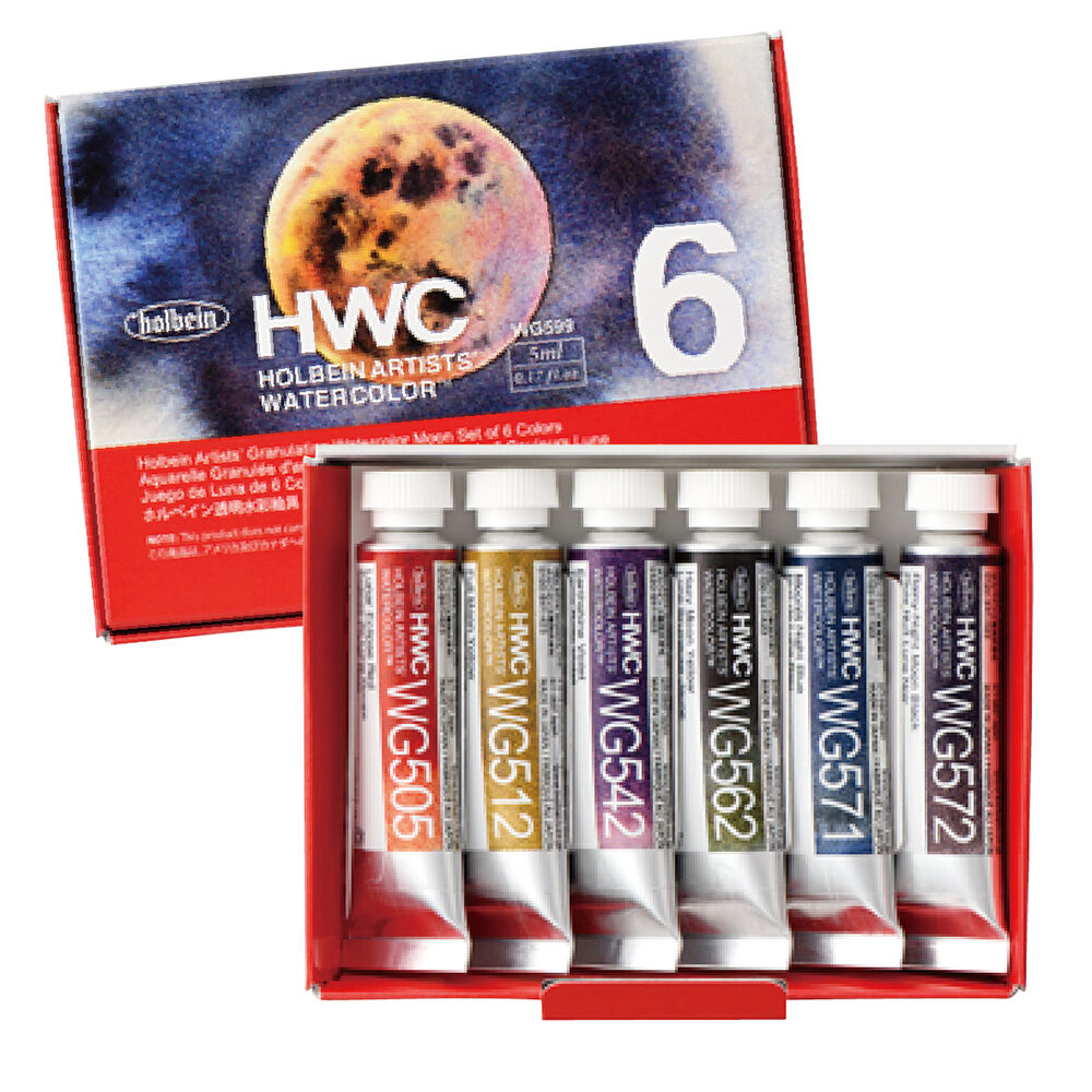 Holbein Artist Watercolour Granulating Moon Set 6 x 5ml WG599