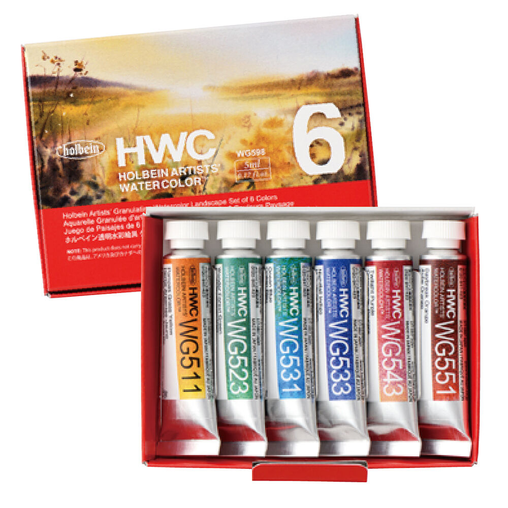Holbein Artist Watercolour Granulating Landscape Set 6 x 5ml WG598
