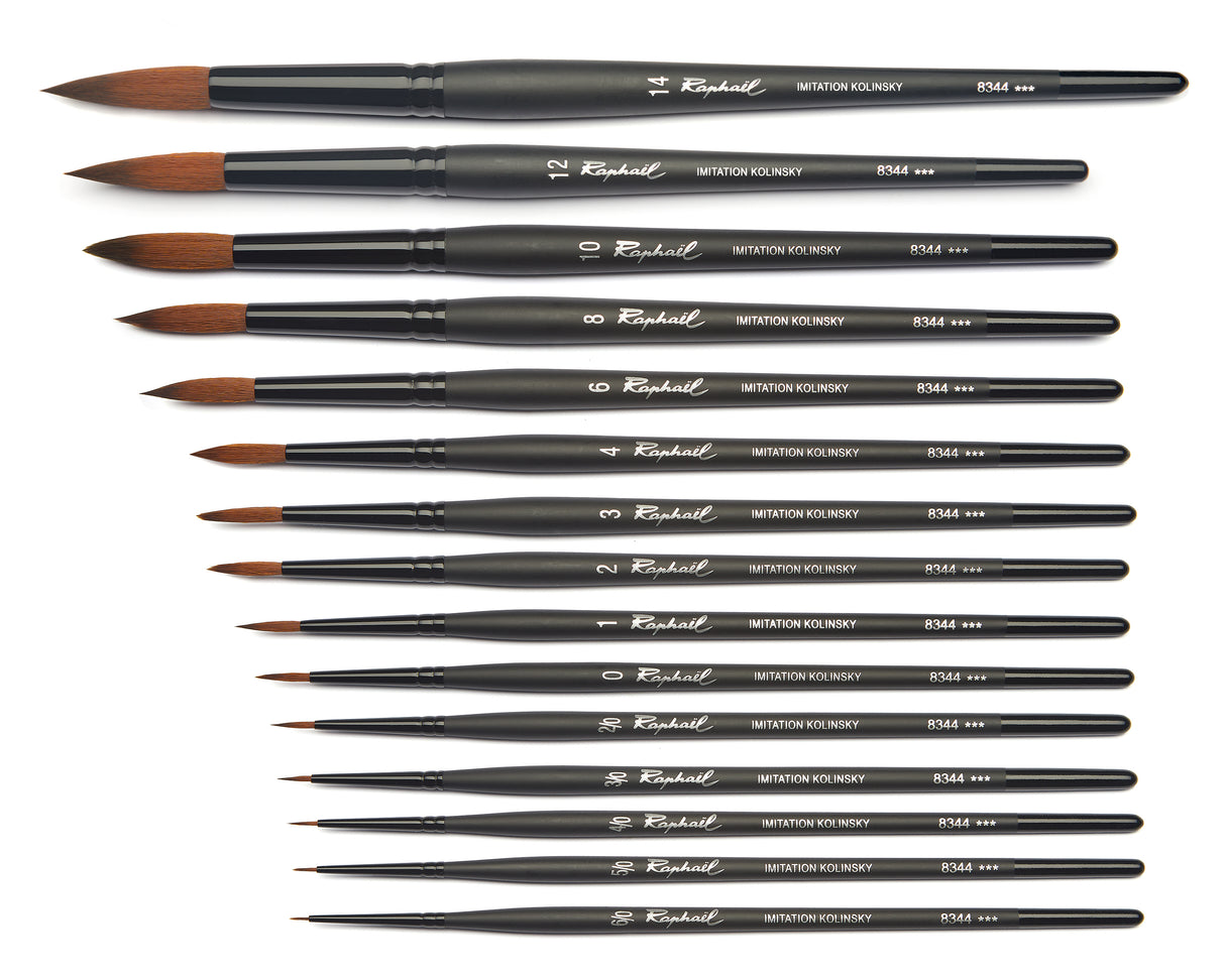 Raphael Stradivarius Synthetic Kolinsky Brushes - 8344 Round Fine Point