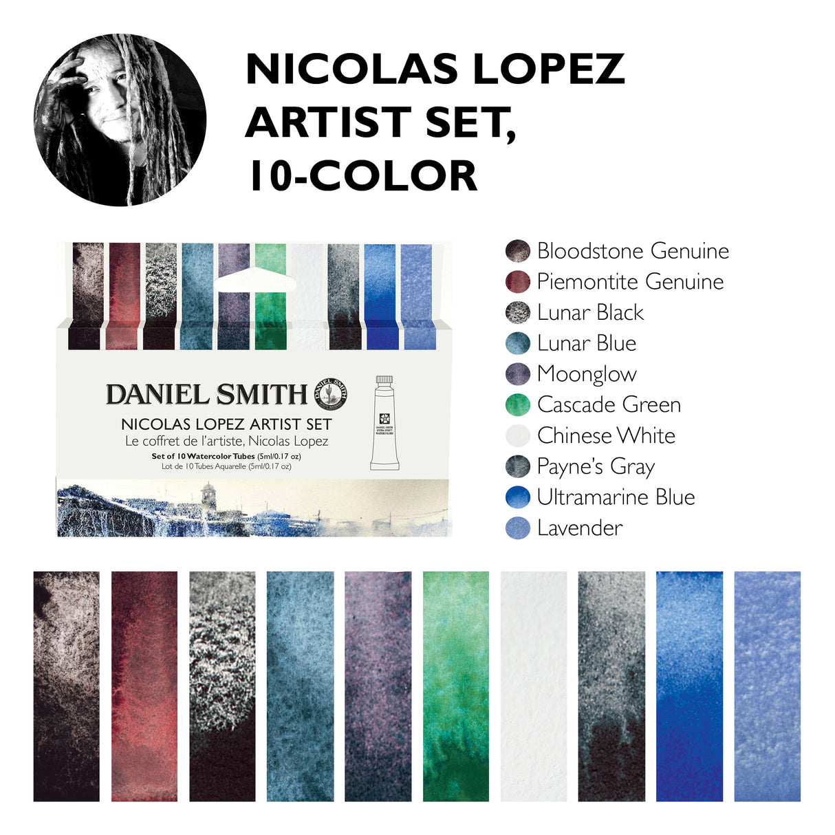 Daniel Smith - Nicolas Lopez Watercolour Set 10x5ml Tubes