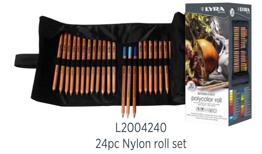 LYRA Rembrandt Polycolor Roll - 24 Coloured Pencils