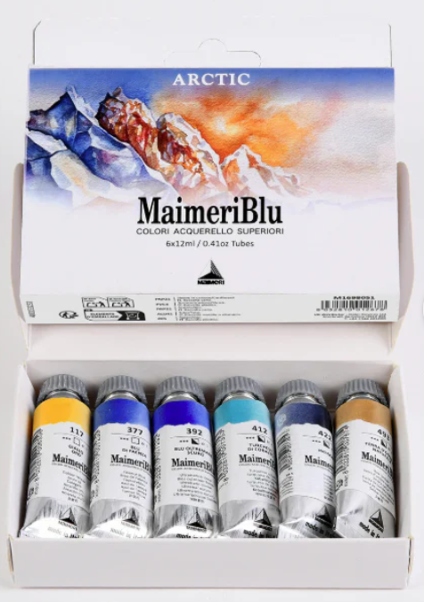 MaimeriBlu Watercolour Set  of 6 x 12 ml Tubes  ARCTIC