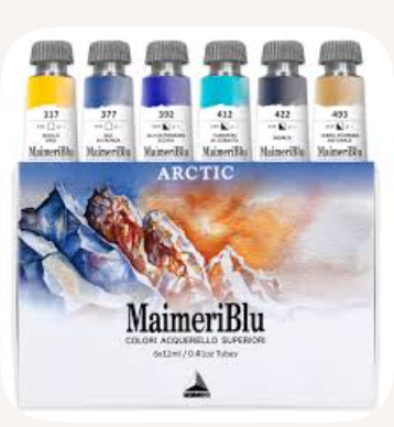 MaimeriBlu Watercolour Set  of 6 x 12 ml Tubes  ARCTIC