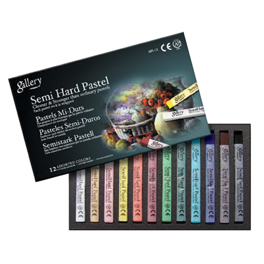 Mungyo Gallery Artist' Semi Hard Pastels Set 12 Assorted