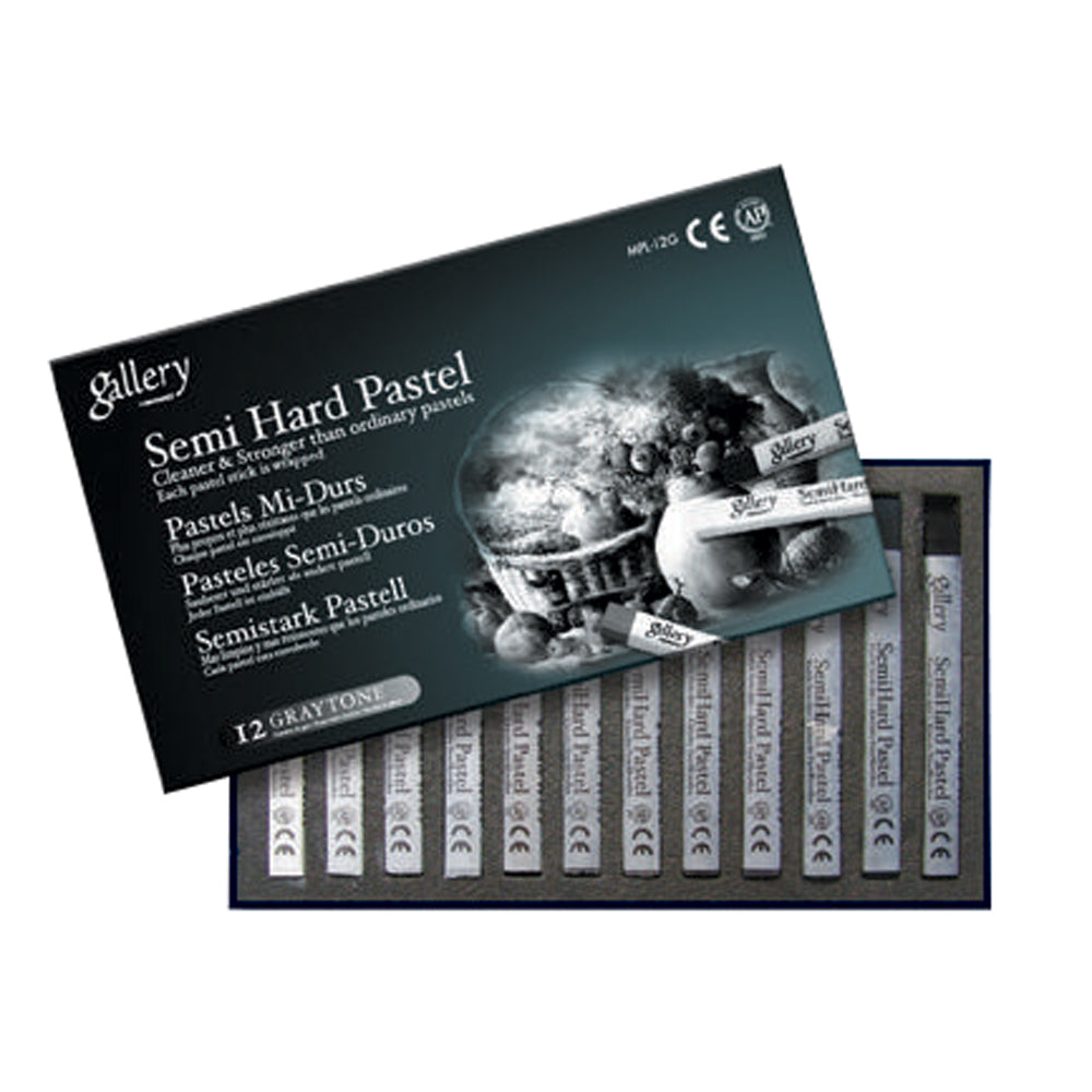Mungyo Gallery Artist' Semi Hard Pastels Set 12 Grey Tones