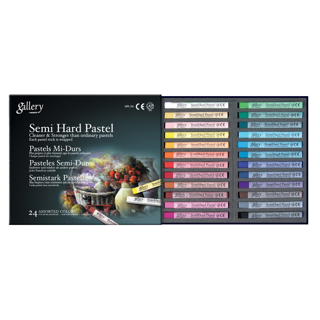 Mungyo Gallery Artist' Semi Hard Pastels Set 24 Assorted