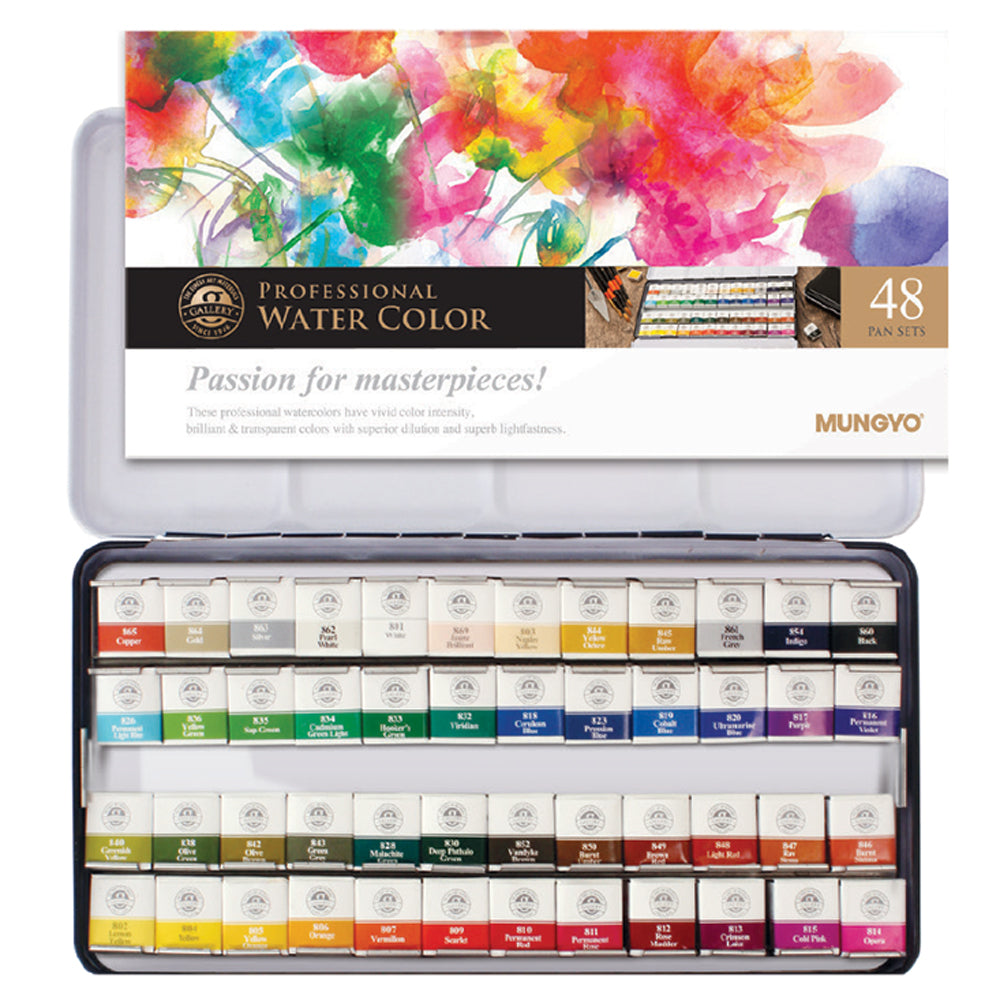Mungyo Gallery Artists Watercolour Pan Set MWPH-48