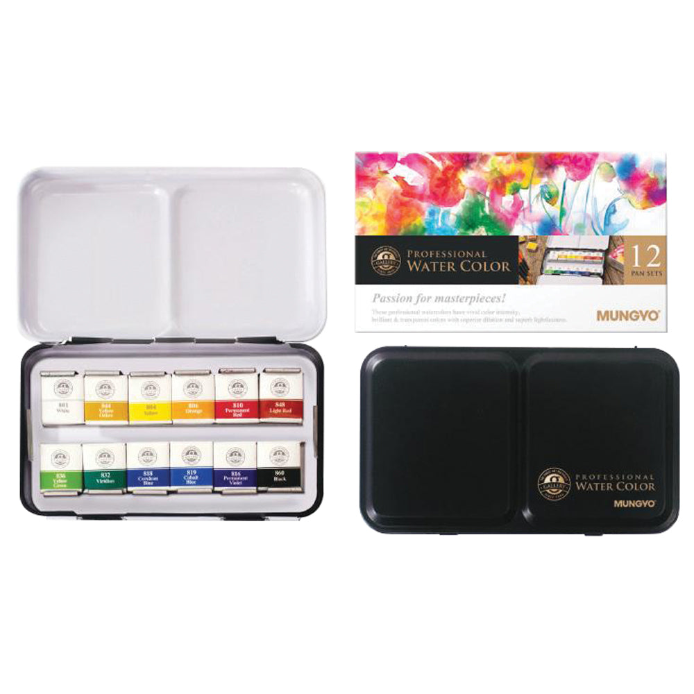 Mungyo Gallery Artists Watercolour Pan Set MWPH-12