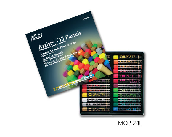 Mungyo Gallery Artist' Oil Pastels Set 24 Metallic & Fluorescent