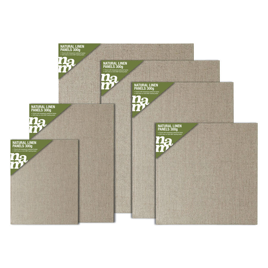 NAM Natural Linen Canvas Panel with premium linen surface for oil and acrylic painting