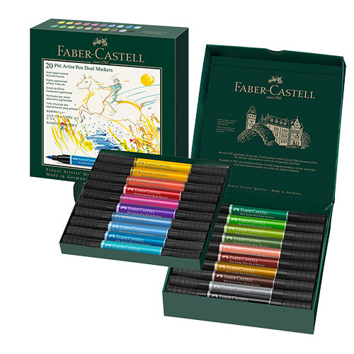 Faber Pitt Artist Pen Dual Marker India Ink Wallet 20