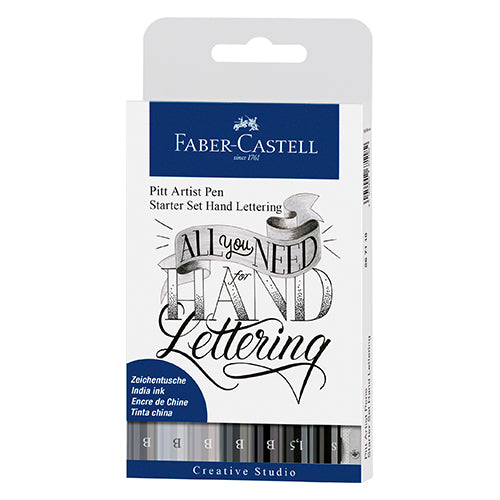 Faber Pitt Artists Black & Grey Hand Lettering Set 9 Pack