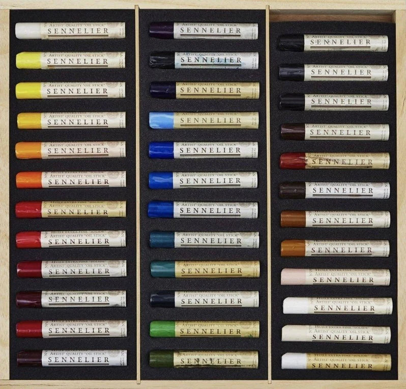 Sennelier Artist Oil Paint Stick Set 36 x 38ml in Wooden Box