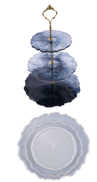 MAD Three-Layer Lace Round Tray Mold #074