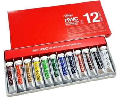 Holbein Artist Watercolour Set of 12 x 5ml Tubes W401