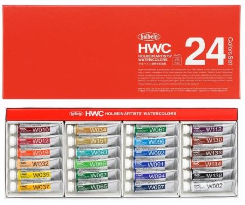 Holbein Artist Watercolour Set of 24 x 5ml Tubes W405