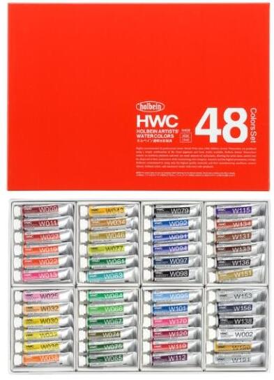 Holbein Artist Watercolour Set of 48 x 5ml Tubes W409