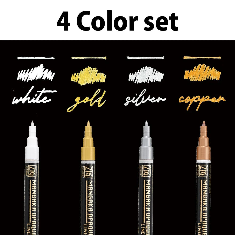 ZIG Mangaka Cartoonist Opaque Liner – 4 Colour Set