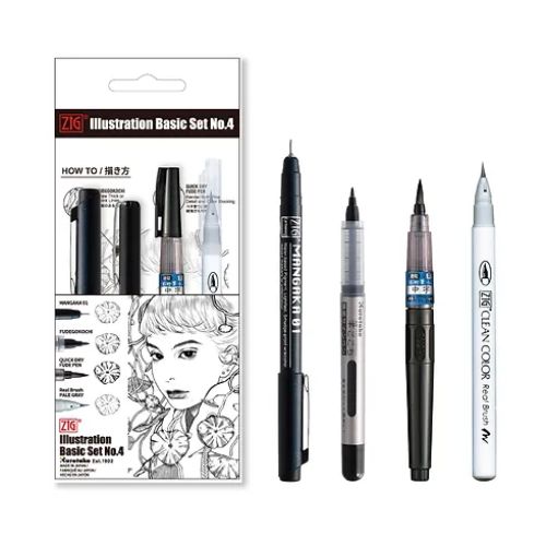 ZIG Inktober Illustration Basic Set 4pc