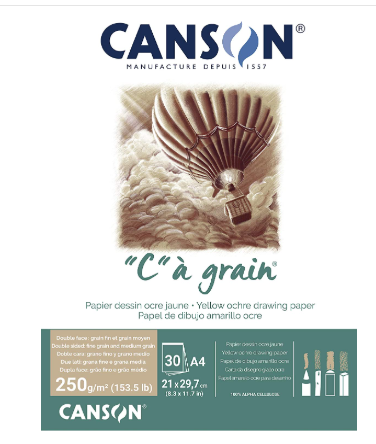 Canson Drawing Pads "C" à grain 250gsm Yellow Ochre