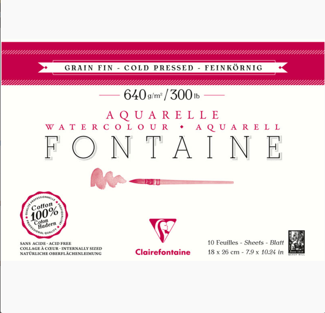 Clairefontaine Natural White Watercolour Pad 300gsm Cold Press