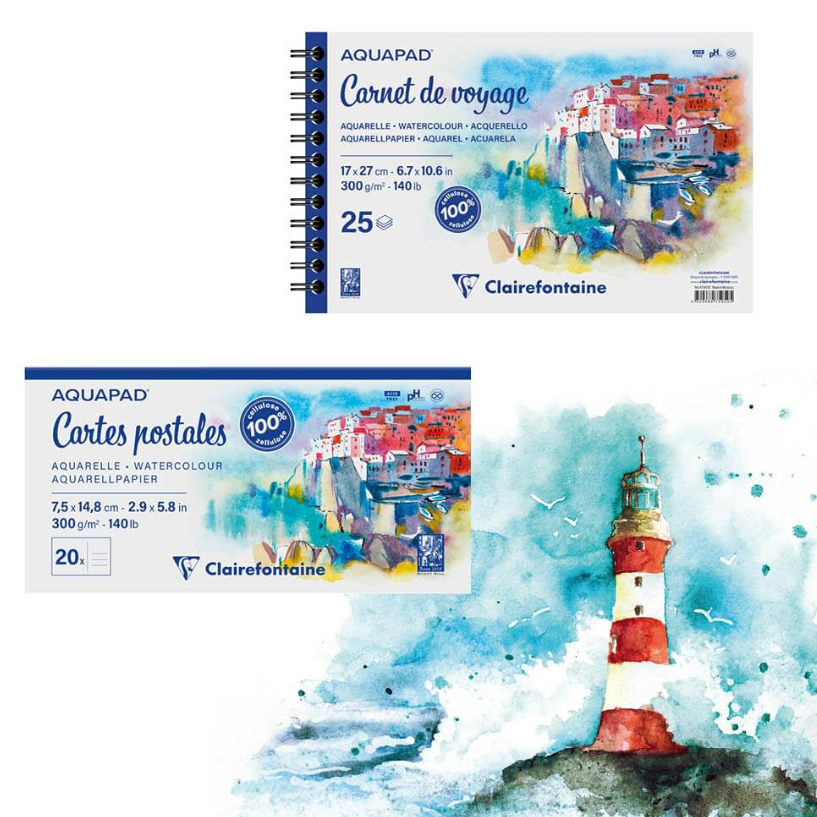 Clairefontaine Aqua 300gsm Watercolour Pad