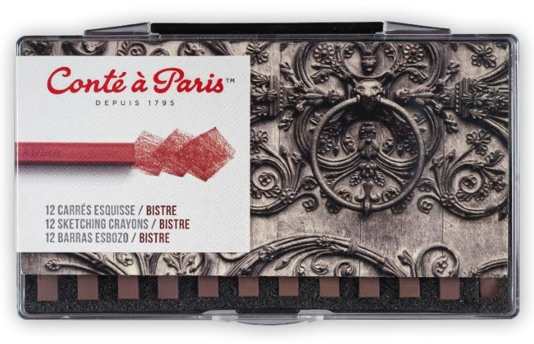 Conte A Paris Carre Crayon Sketch Bistre 12 Set