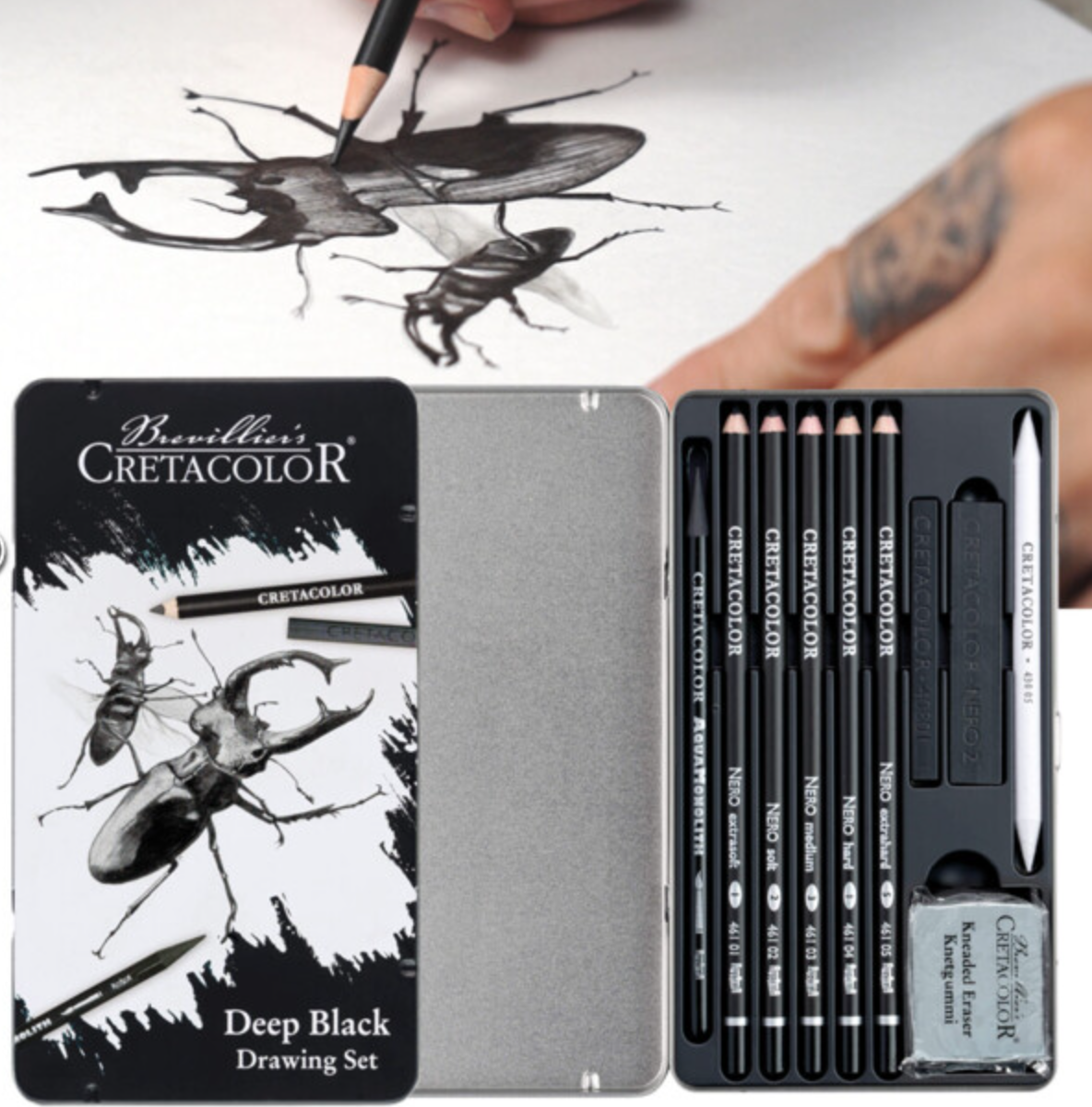 Cretacolor Deep Black Drawing Set 10pce