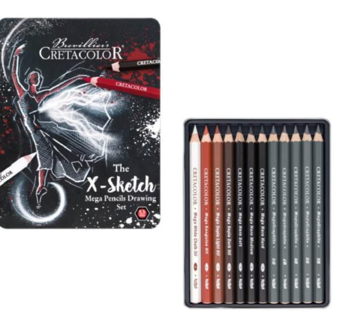 Cretacolor The X-Sketch Mega Pencils Drawing Set 12pce