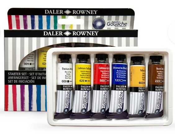 Daler Rowney Designers' Gouache Set 6 x 15ml Tubes Starter Set