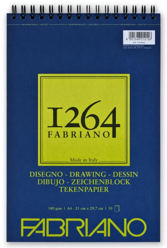 Fabriano 1264 Spiral Drawing Pad 180gsm