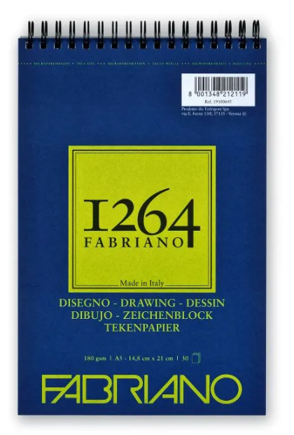 Fabriano 1264 Spiral Drawing Pad 180gsm