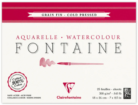 Clairefontaine - Fontaine Natural White Watercolour Block 300gsm Cold Pressed