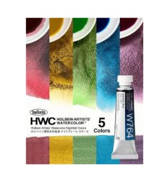 Holbein Nightfall Watercolour Set of 5 x 5ml Tubes - W796
