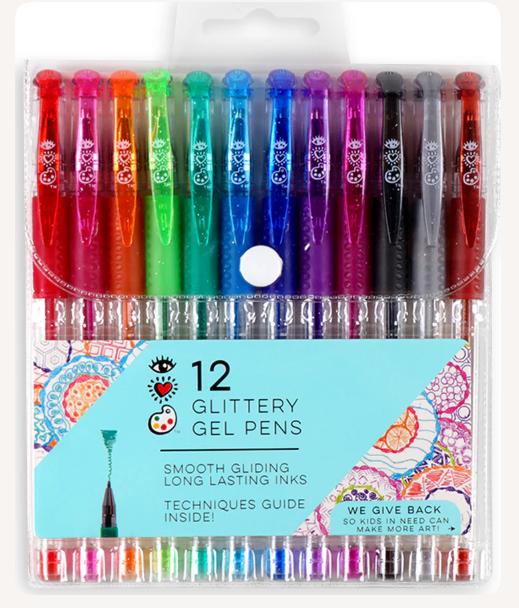 I Heart Art Glittery Gel Pens Set of 12